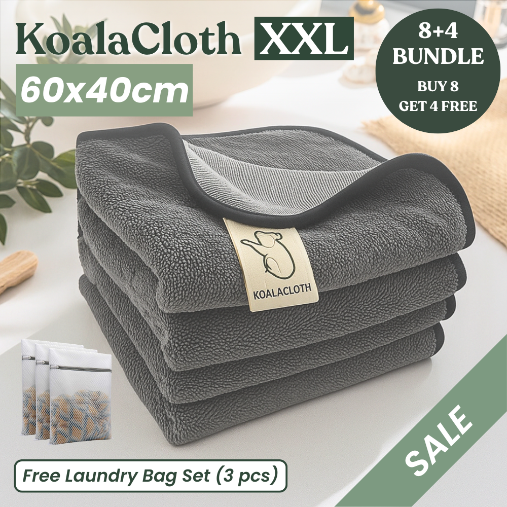 KoalaCloth XXL Bundle (60x40cm) – Streak-Free Cleaning With Just Water